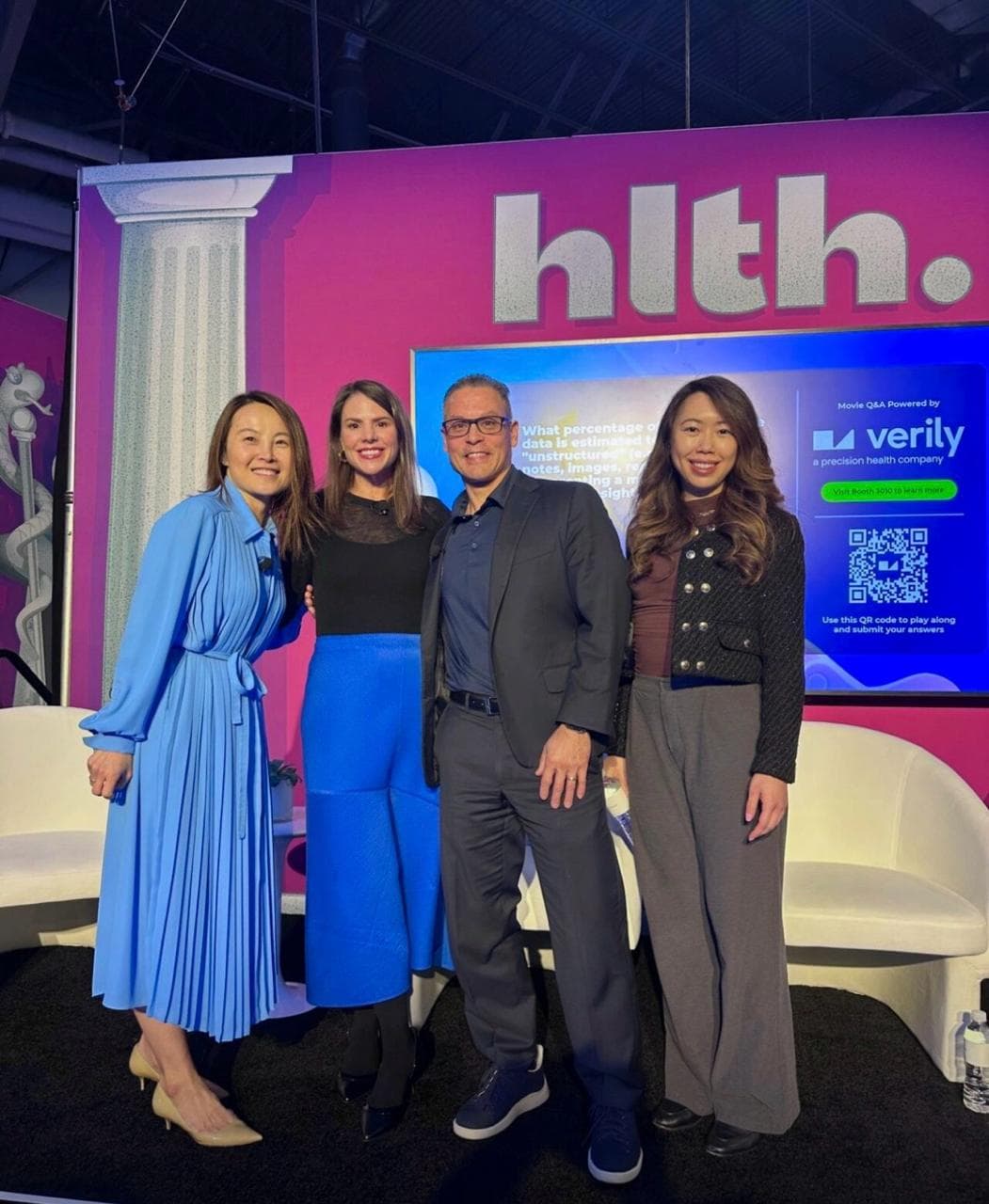 Hillary with fellow panelists at HLTH