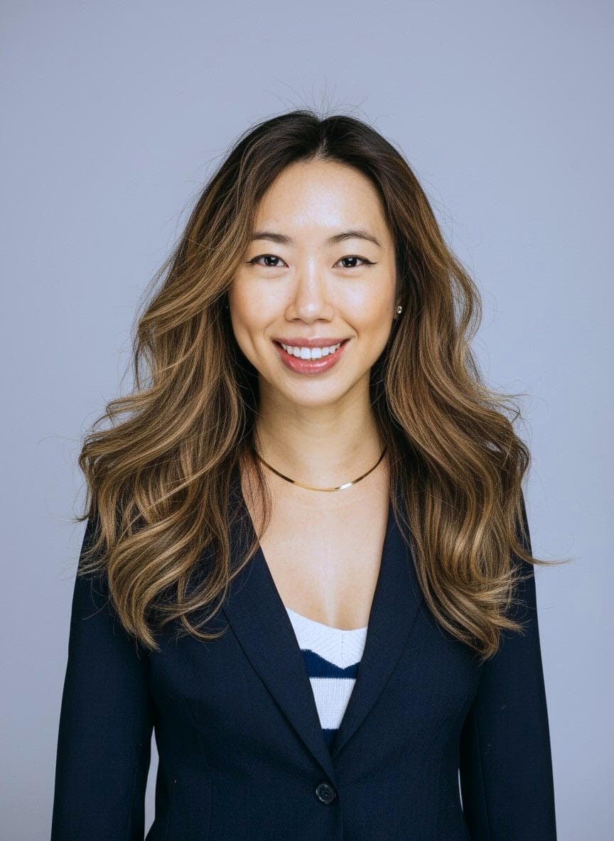 Hillary Lin, MD standing in a dark blazer
