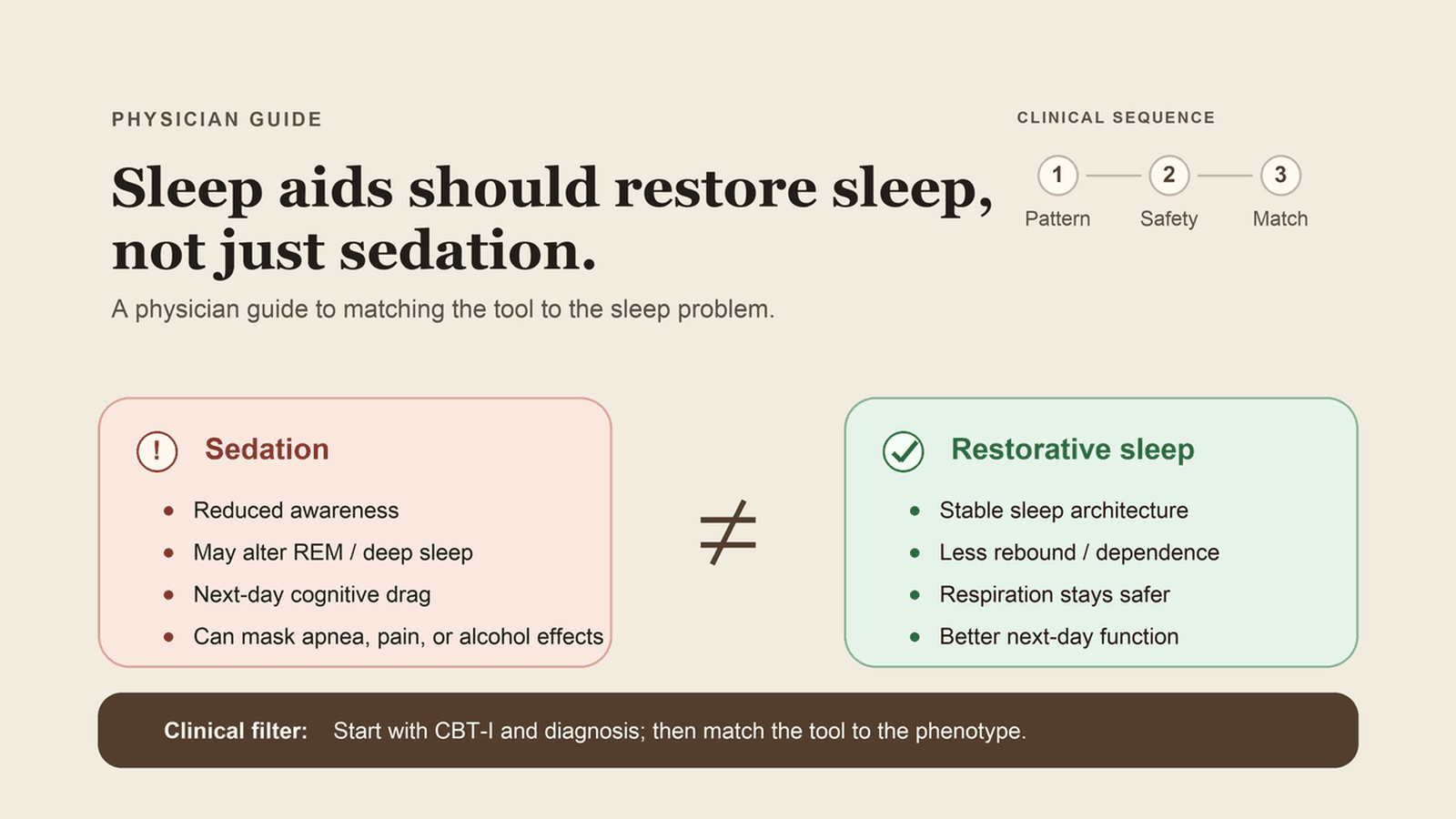Sleep medications and supplements: what helps, what is risky, and why sedation is not sleep